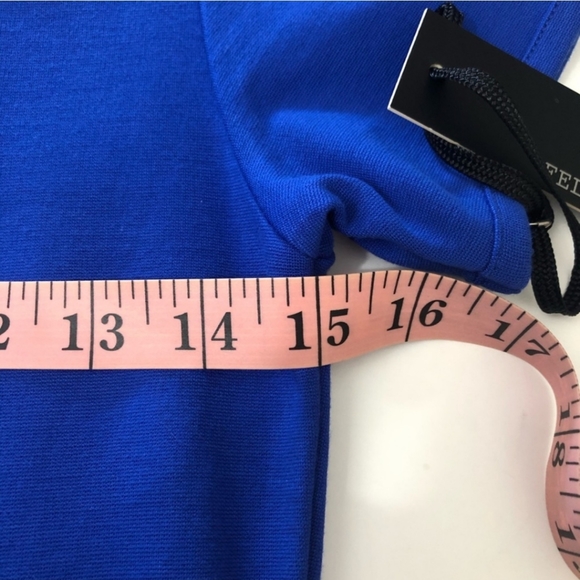 NWT  Royal Blue Fit & Flare Pleated Short Sleeve Ponte Dress Size M - Picture 12 of 13